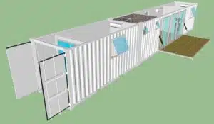 2 bedroom residential container home floor plan