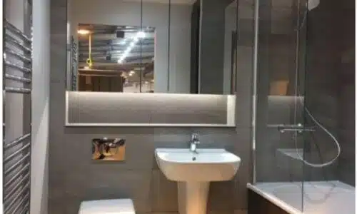 Modular bathrooms made from shipping containers