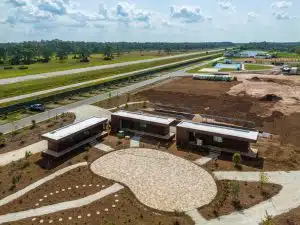 Stylish container home with back views