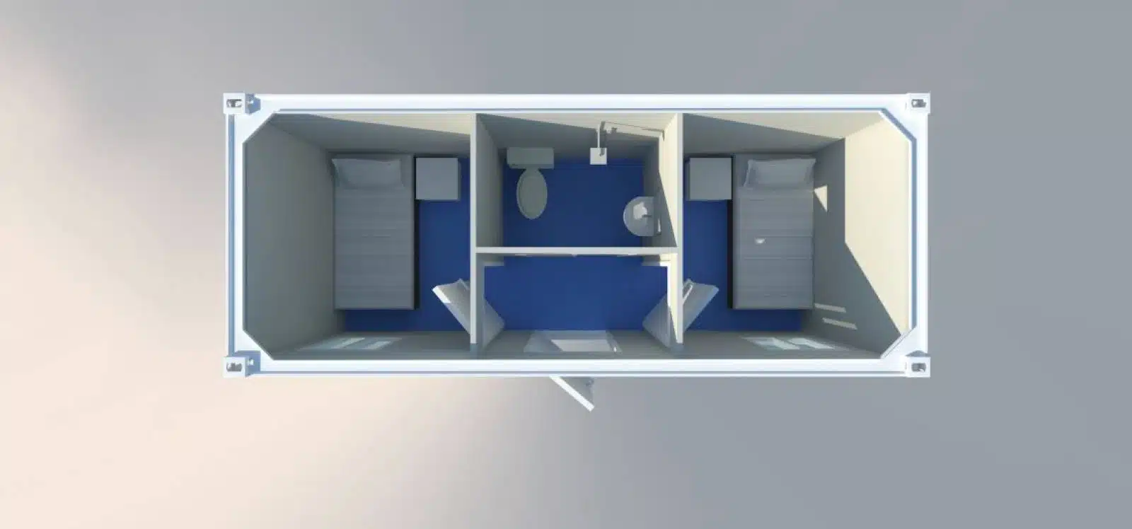 Modular 2 bedroom, 1 bathroom container unit