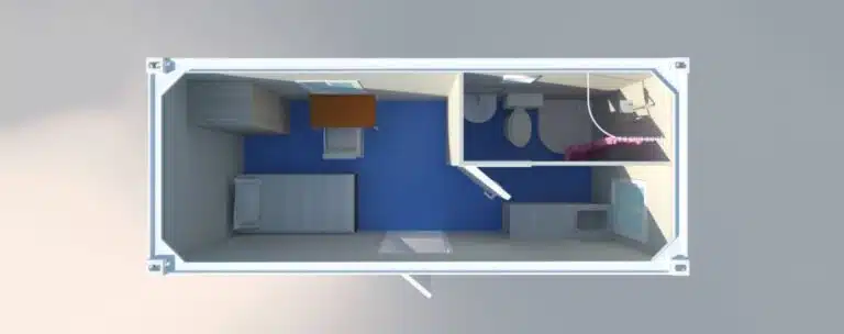 20x7.9ft residential container bedroom with full bath
