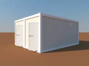Modular shower units made from shipping container