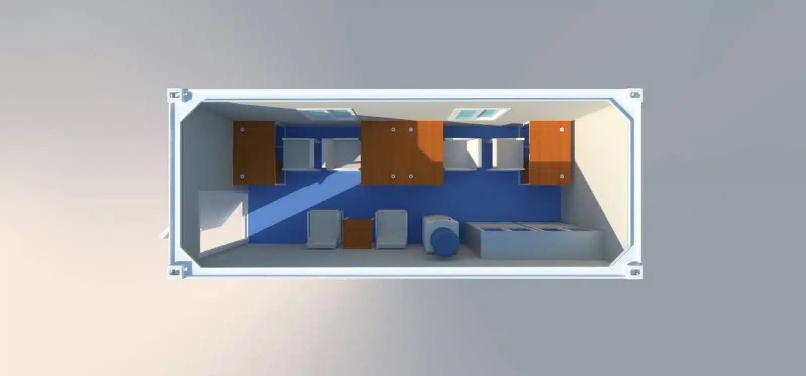 Modular container workspace for alternative offices